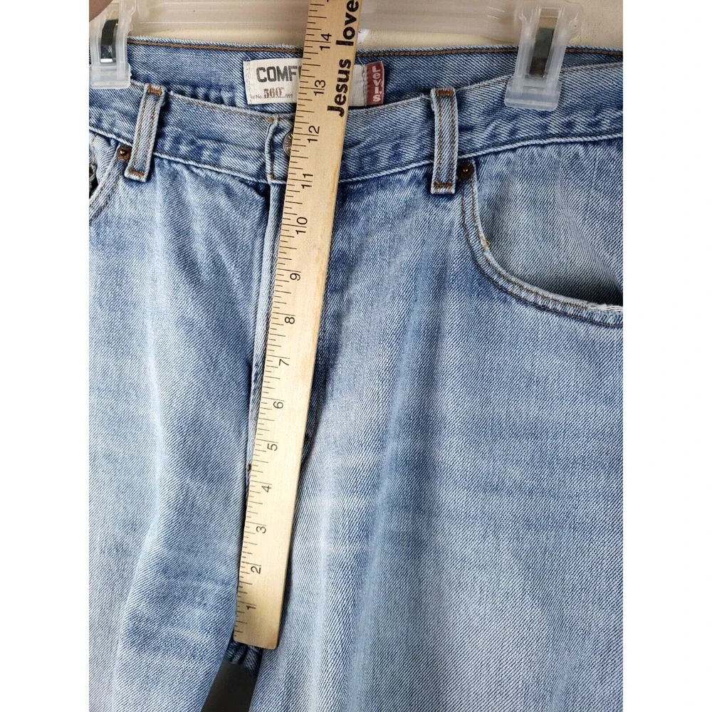 Levi's 560 Jeans Men's 36x34 Comfort Fit Tapered Baggy light wash dadcore
